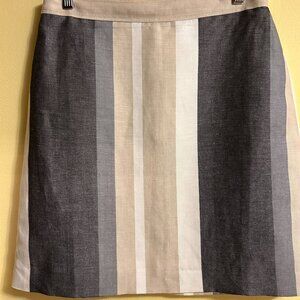 Linen skirt, vertical stripes